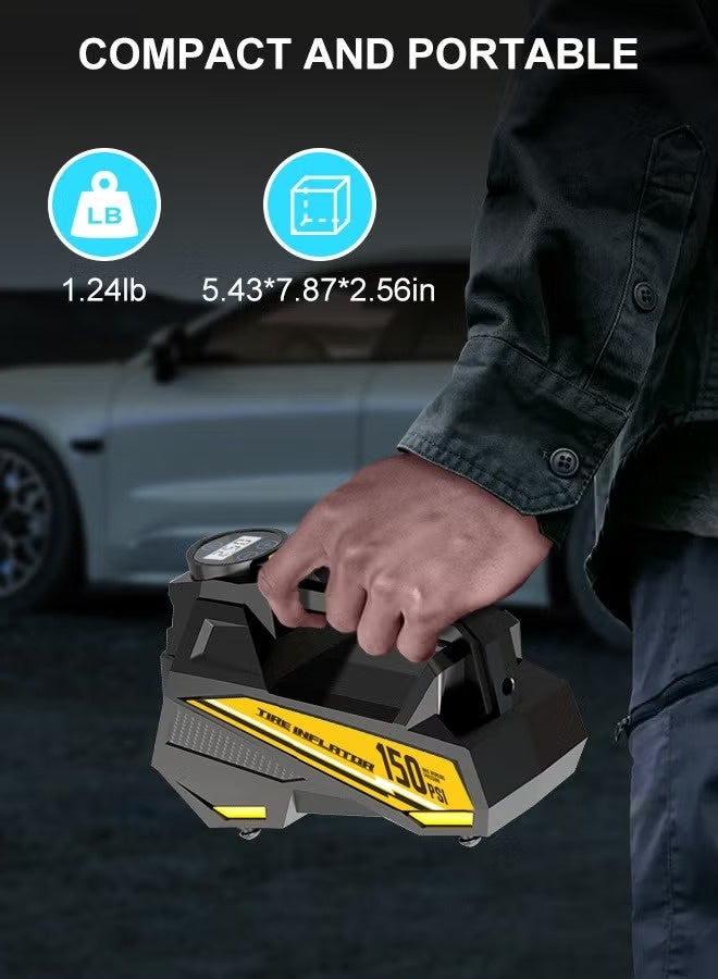 Car Sun Portable Car Tyre Inflator - 100W Fast Air Compressor | 35L/min Digital Tire Pump | 12V 22mm Cylinder - Image 3